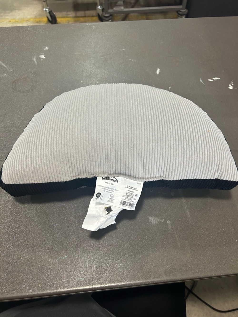 Target Toss Lumbar Pillow in Light Gray and Black